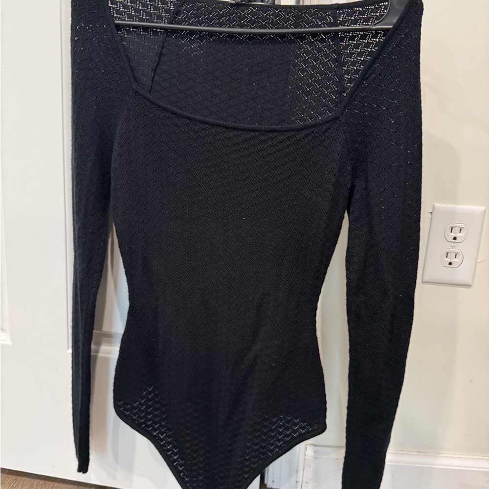 Abercrombie Black Long Sleeve Women's thing bodysuit